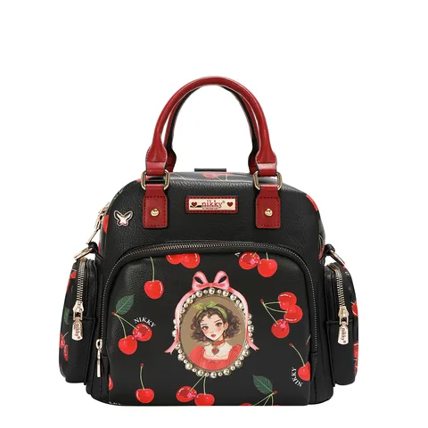 NK13117 CHERRY LIPS BLACK BOLSO GRANDE BOLSAS LATERALES