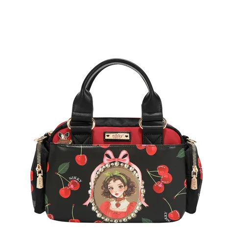 NK13125 CHERRY LIPS BLACK BOLSO CROSSBODY