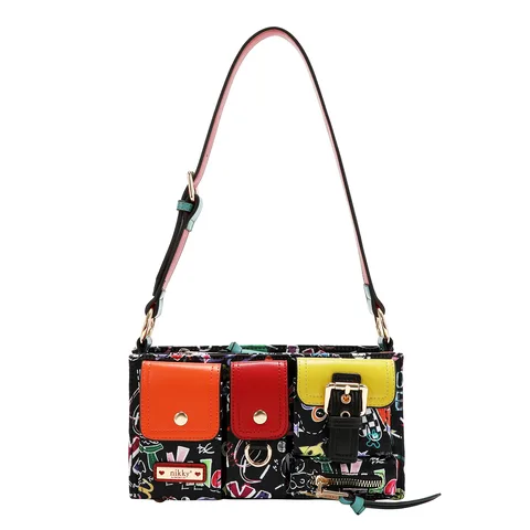 NK13141 JUST FOR FUN-BLACK  CROSSBODY RECTANGULAR
