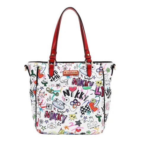 NK13142 JUST FOR FUN-WHITE BOLSO TOTE COLORES