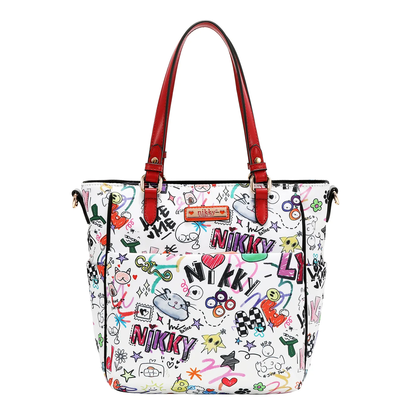 NK13142 JUST FOR FUN-WHITE BOLSO TOTE COLORES