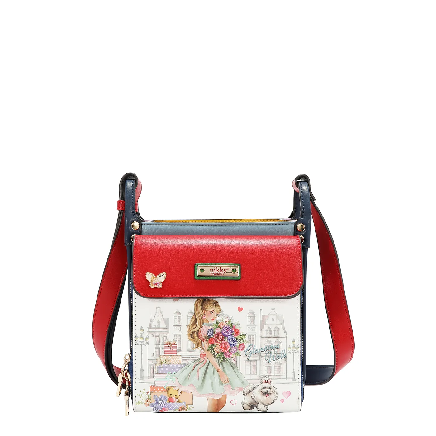 NK13216 GLAMOROUS WALK-WHITE CROSSBODY CUADRADO