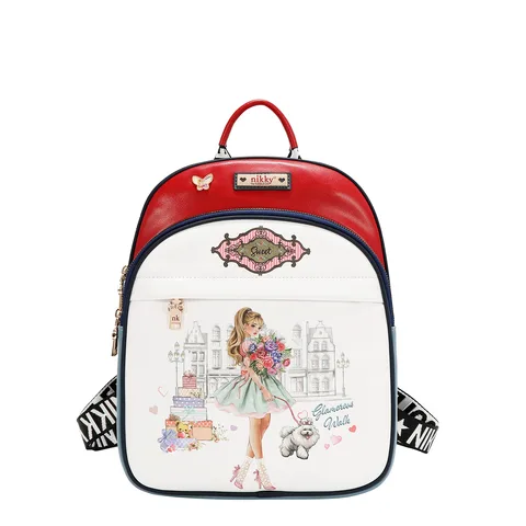 NK13218 GLAMOROUS WALK-WHITE MOCHILA TRIPLE CIERRE
