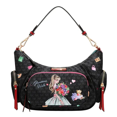 NK13231 GLAMOROUS WALK-BLACK BOLSO SHOULDER