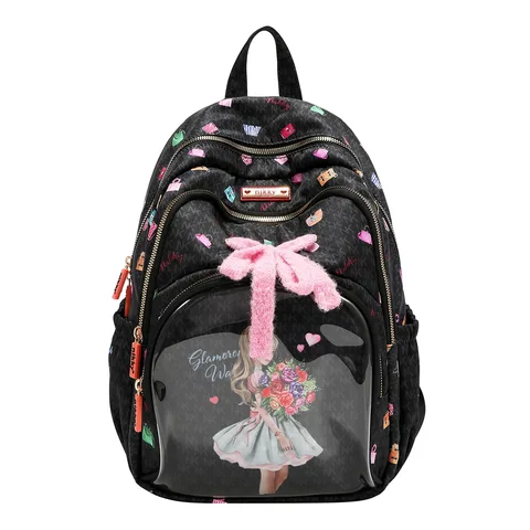 NK13240 GLAMOROUS WALK-BLACK MOCHILA MEDIANA