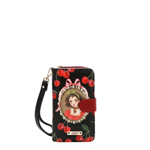 NK20303P CHERRY LIPS BLACK PORTA CELULAR CON CARTERA