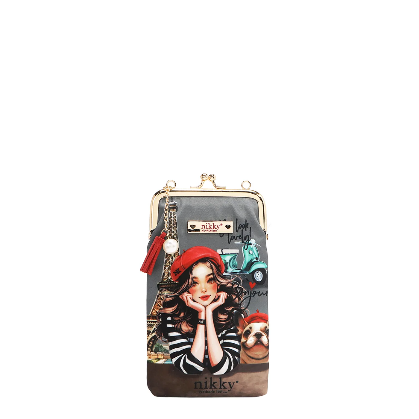 BOLSO DE MANO CON HEBILLA Y CIERRE DE BESO NK20340 EIFFEL DREAMS