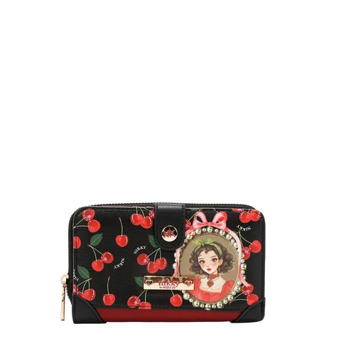 NK22522 CHERRY LIPS BLACK BILLETERA DE EMBRAGUE