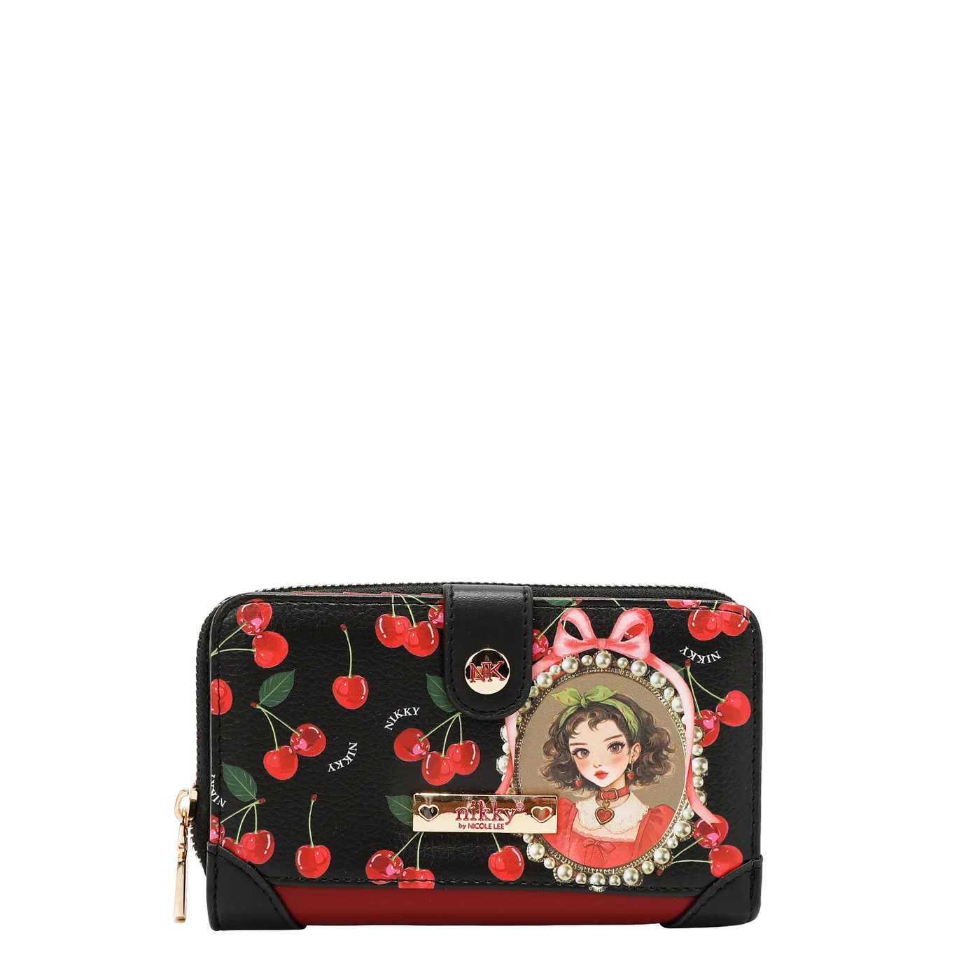 NK22522 CHERRY LIPS BLACK BILLETERA DE EMBRAGUE