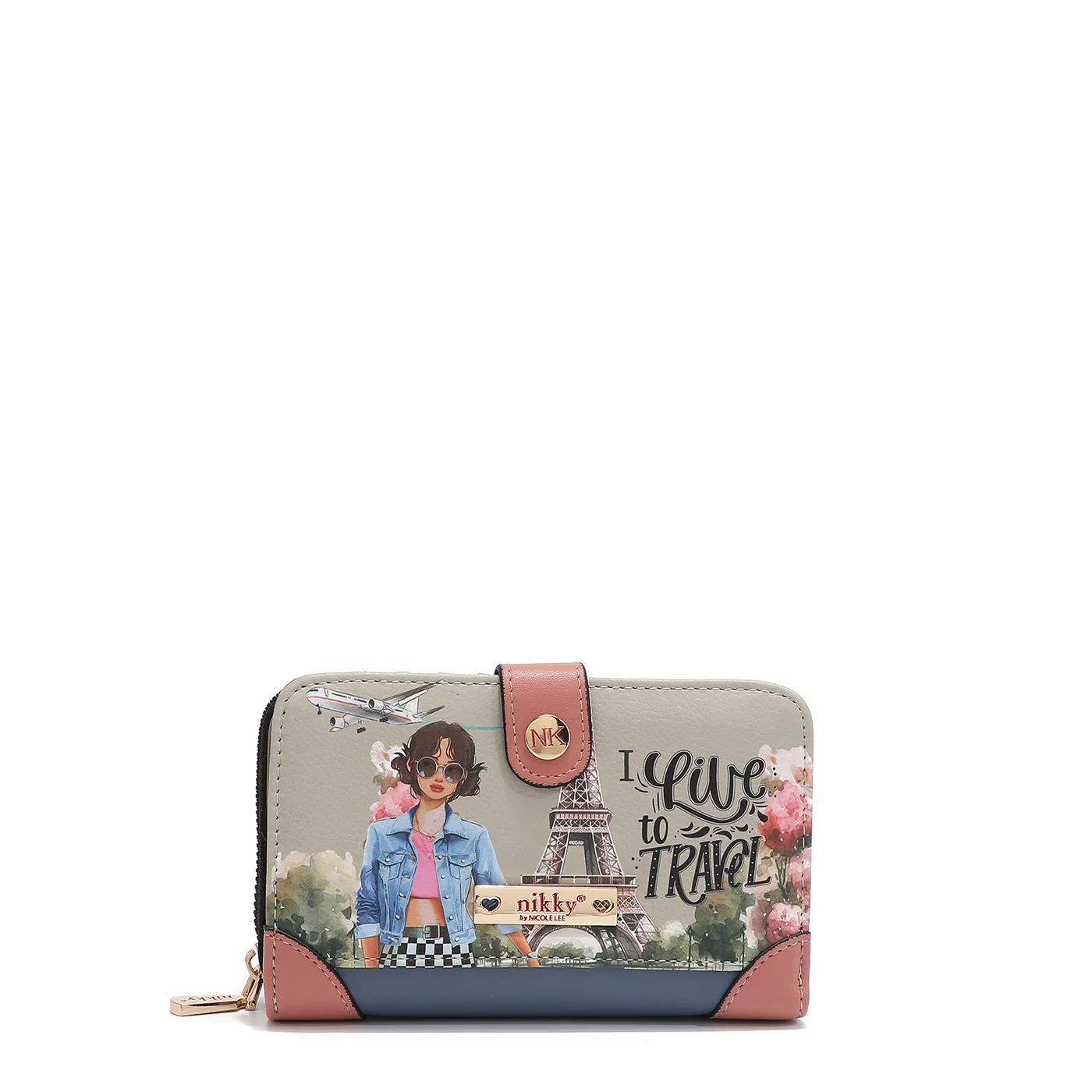 NK22522 BILLETERA DE EMBRAGUE I LIVE TO TRAVEL