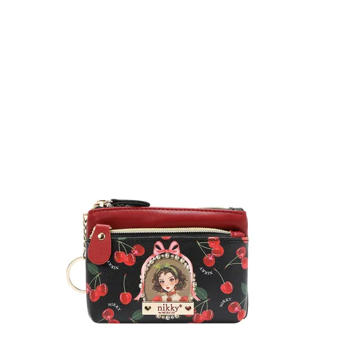 MONEDERO DOBLE CIERRE NK22526 CHERRY LIPS BLACK