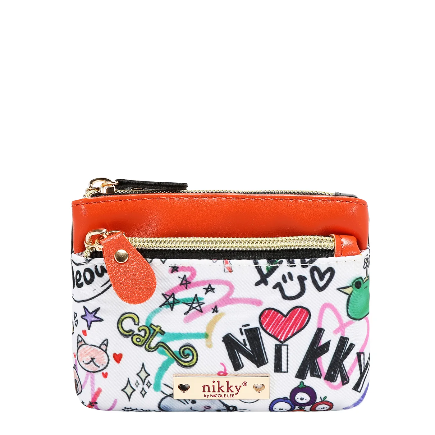 NK22526 JUST FOR FUN-WHITE MONEDERO DOBLE CIERRE