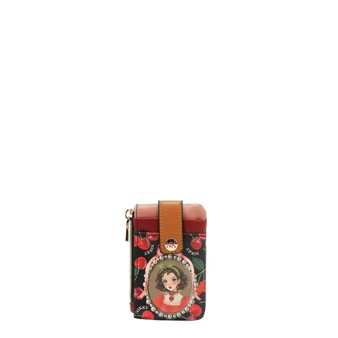 NK22527 MONEDERO TARJETERO MINIMALISTA CHERRY LIPS BLACK