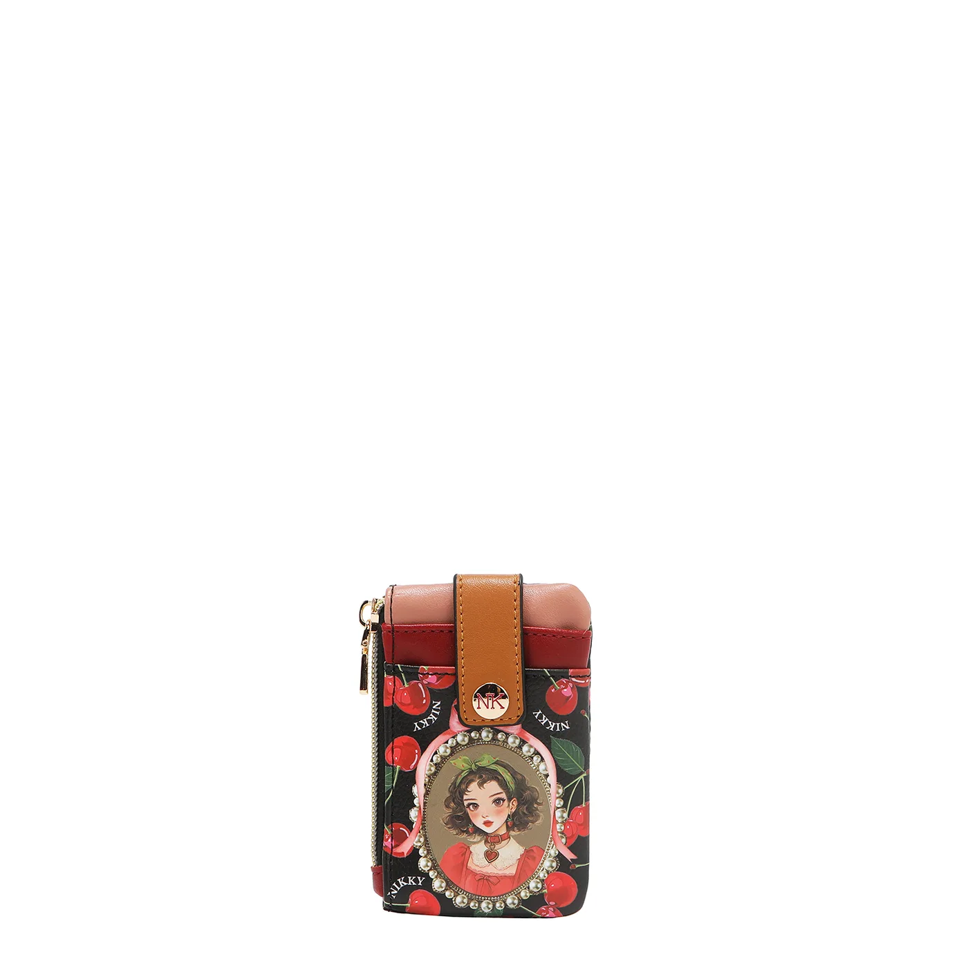 NK22527 MONEDERO TARJETERO MINIMALISTA CHERRY LIPS BLACK