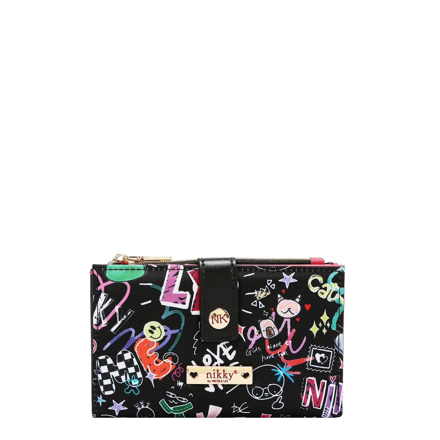 NK22603 JUST FOR FUN-BLACK BILLETERA PLEGABLE CON MONEDERO