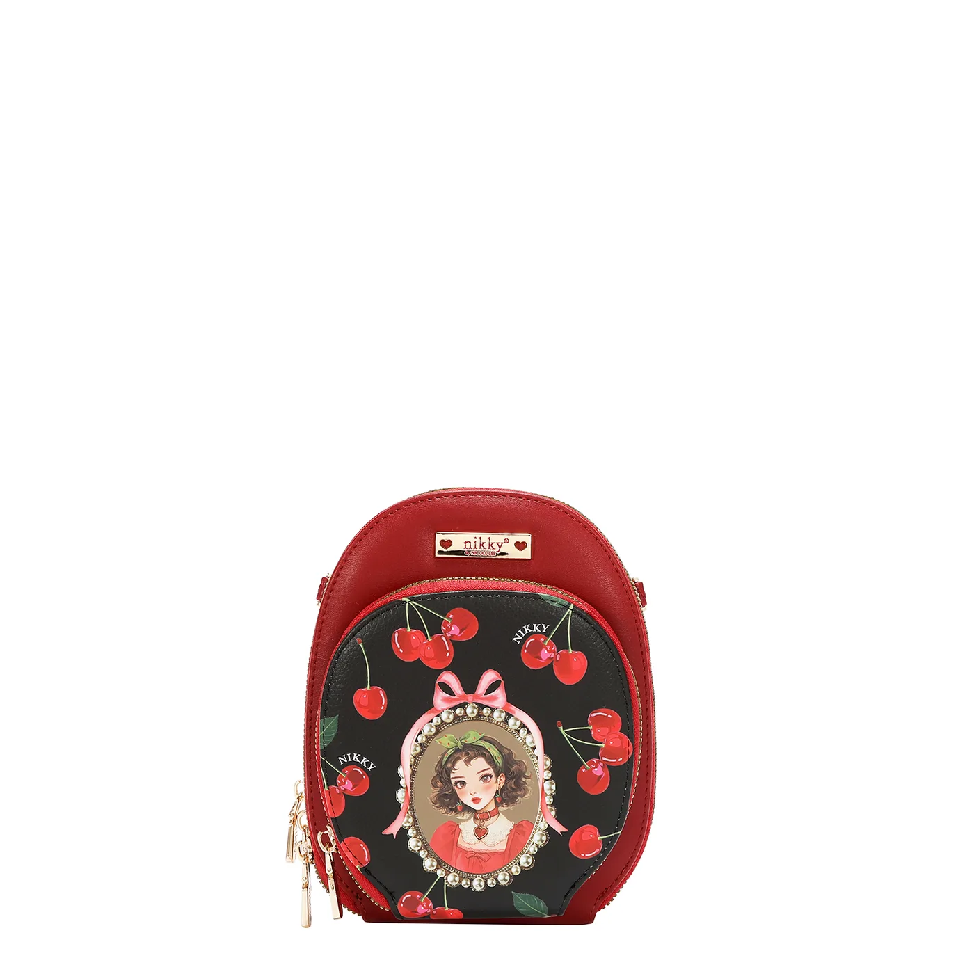 BANDOLERA PEQUEÑA NK24001 CHERRY LIPS BLACK