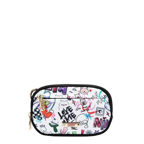 NK25003 JUST FOR FUN-WHITE MINI CARTERA PORTATIL CON LLAVERO