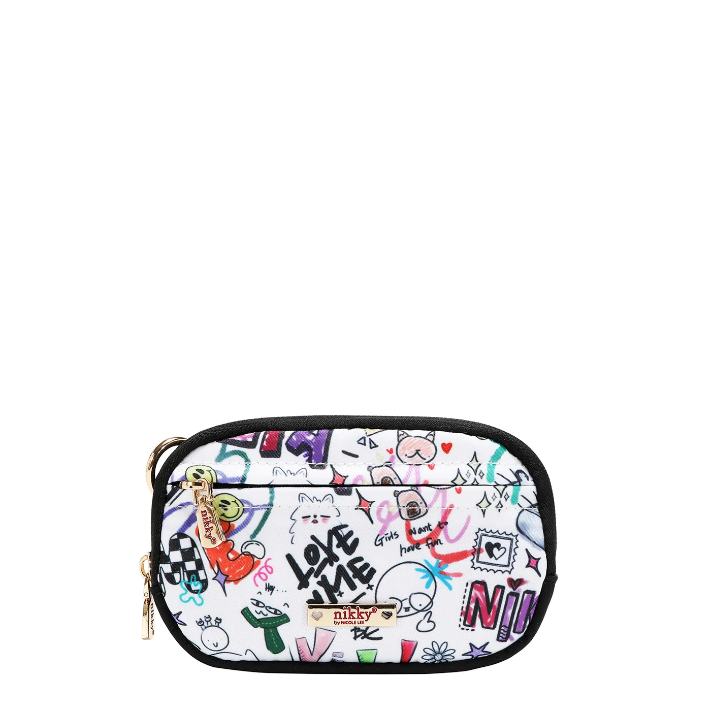 NK25003 JUST FOR FUN-WHITE MINI CARTERA PORTATIL CON LLAVERO