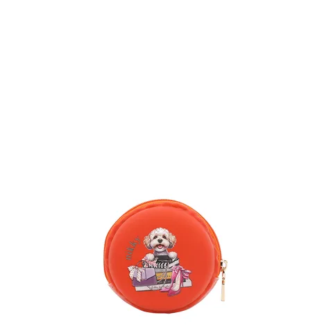 NK25009 MONEDERO SILICON CIERRE MACARON  MEANT TO LOVE YOU- ORANGE
