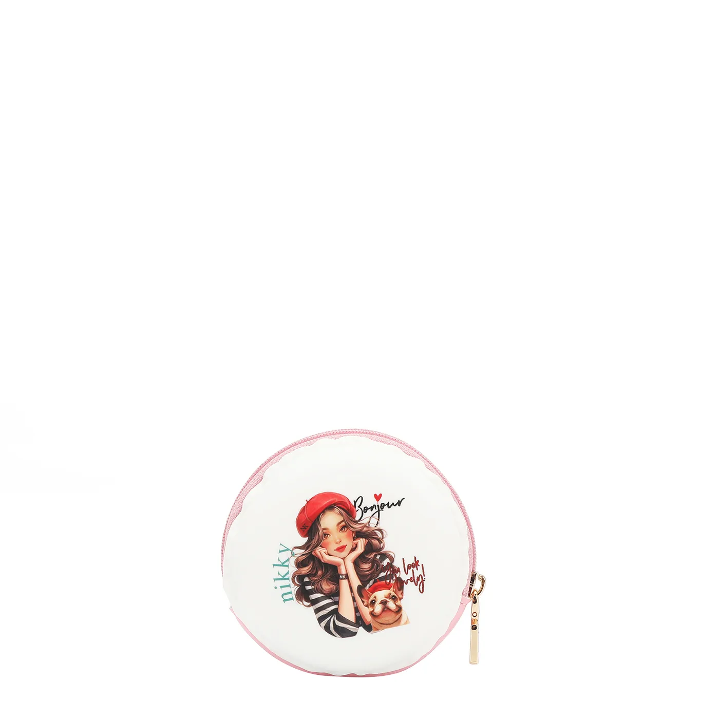 NK25009 MONEDERO SILICON CIERRE MACARON  EIFFEL DREAMS- WHITE