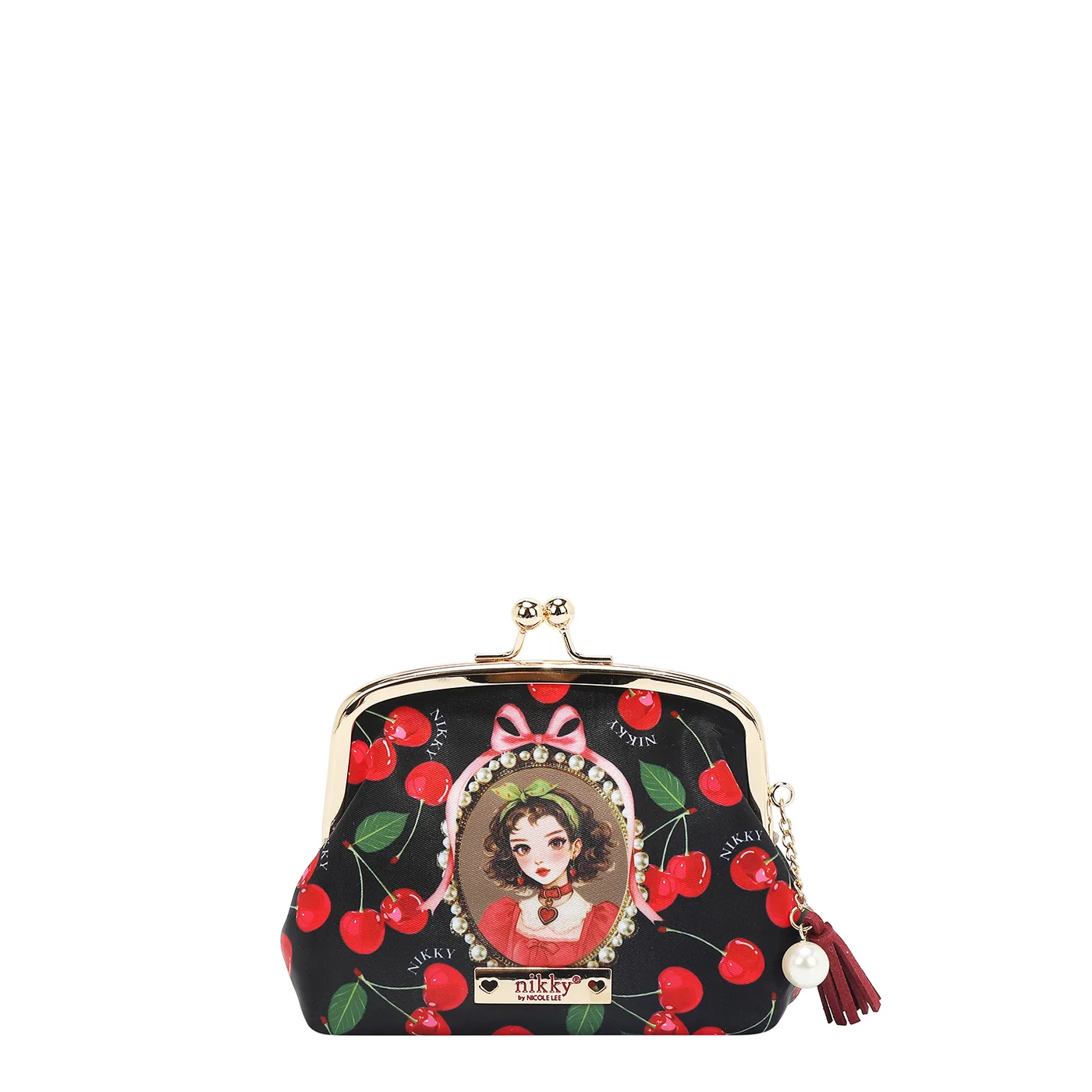 NK25031 CHERRY LIPS BLACK MONEDERO CON CIERRE DE BESO