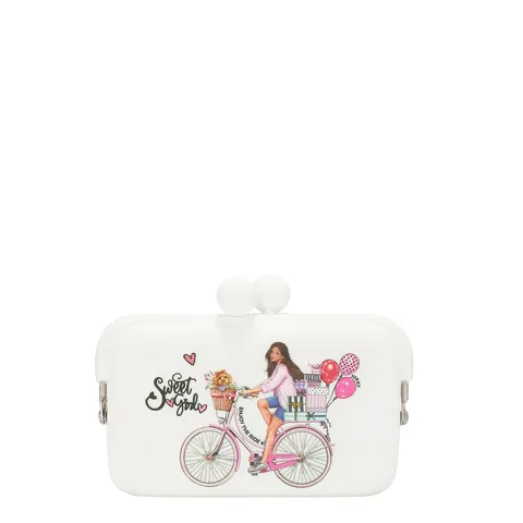 NK25038 MONEDERO COMPACTO DE SILICONA BLANCO SWEET GIRL