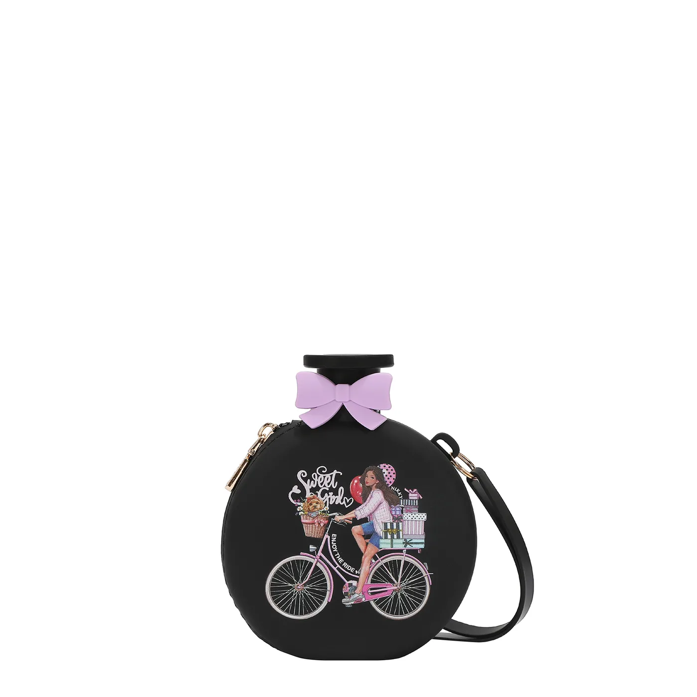 NK25041 MONEDERO CON CIERRE DE SILICONA EN FORMA DE FRASCO DE PERFUME BLANCO SWEET GIRL