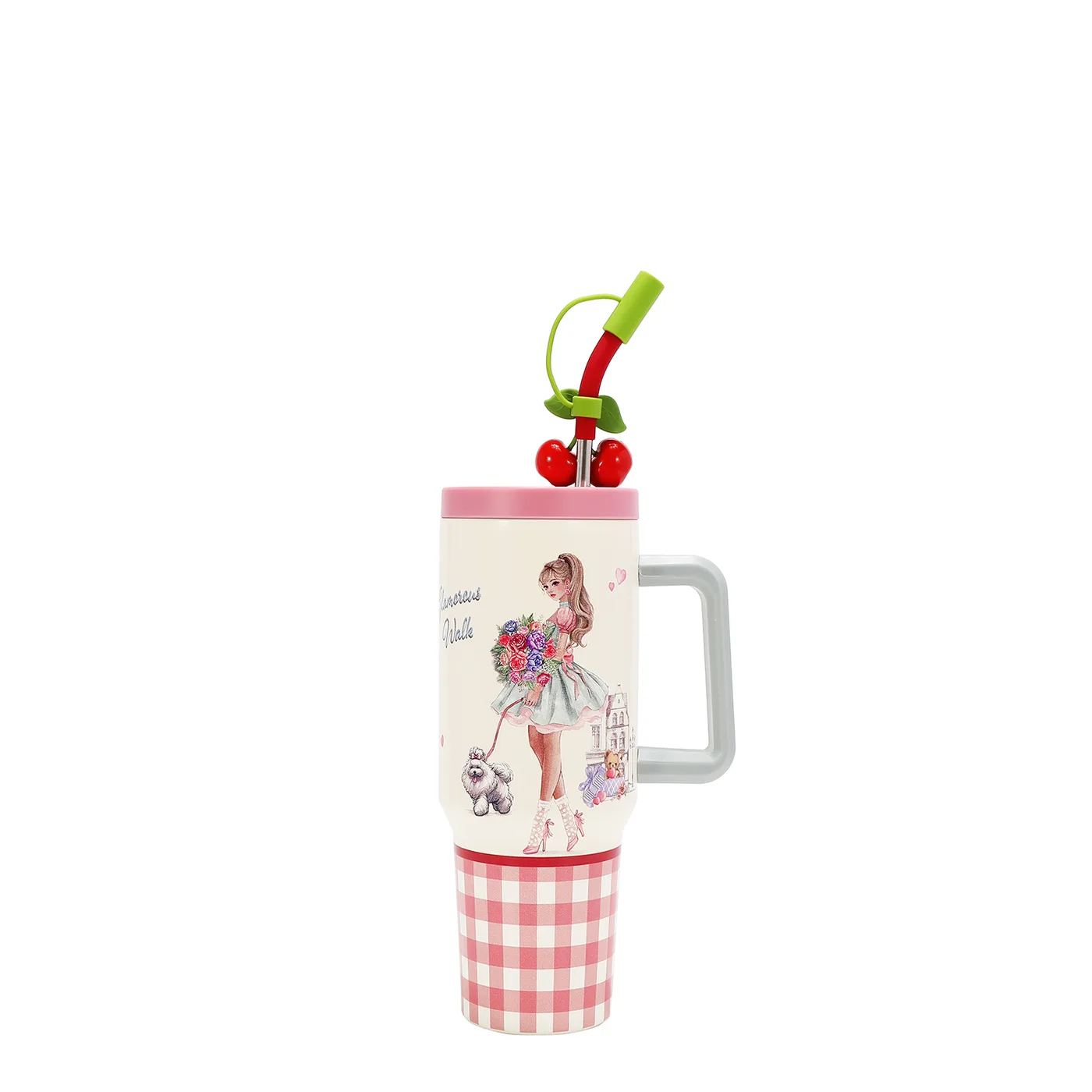 NK25045 GLAMOROUS WALK-WHITE TAZA TERMICA CON AGARADERA