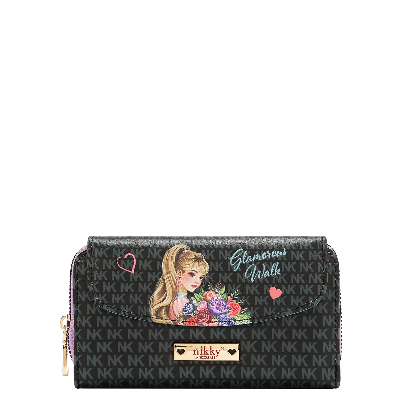 NK25051 GLAMOROUS WALK-BLACK BILLETERA MEDIANA DE GRAN CAPACIDAD