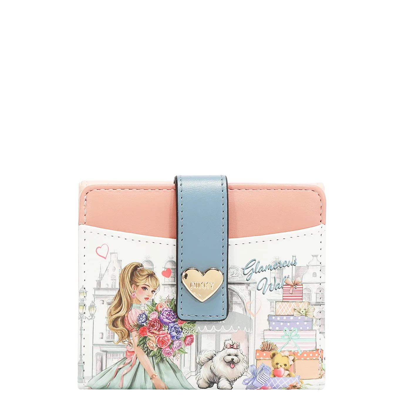 NK25052 GLAMOROUS WALK-WHITE BILLETERA PLEGABLE Y COMPACTA
