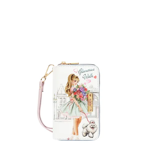 NK25053 GLAMOROUS WALK-WHITE MONEDERO CON CREMALLERA Y ASA DE MUÑECA