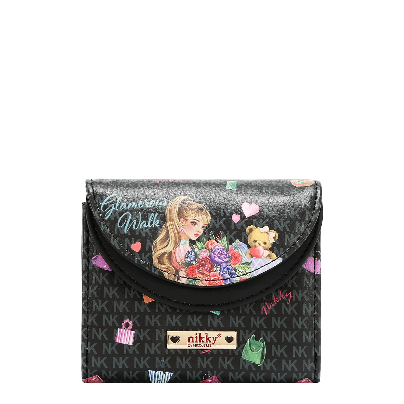 NK25056 GLAMOROUS WALK-BLACK BILLETERA COMPACTA PLEGABLE