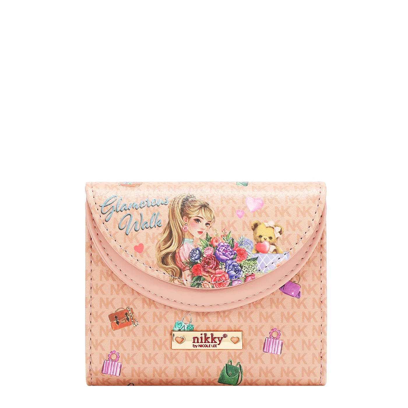 NK25056 GLAMOROUS WALK-PINK BILLETERA COMPACTA PLEGABLE